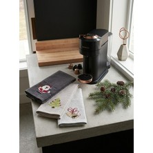 Denissly Yeni Yıl Mutfak Havlusu 3'lü Set 30X50 cm Nakışlı Waffle Dokulu Yılbaşı Kurulama Bezi Hediyelik