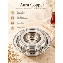Aura Copper Bakır Balkon Sefası Büyük Boy Çaydanlık Altı Isıtıcı Ocağı 1 mm