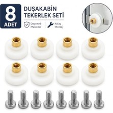 Banyo Duşakabin Teker Çap 20MM Tam Boy 10MM - 8 Adet Takım 1.kalite