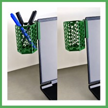Astraltech 3D Baskı Monitor Kalemlik - Petek Desenli Laptop Kenar Altıgen Kalemlik-Yeşil Bezoss