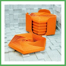 Astraltech 3D Baskı Super Fidget Coaster Seti - Altıgen Desenli Bardak Altlığı ve Tutucu-Turuncu Bezoss
