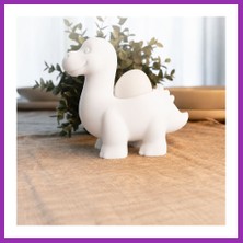 Salmore 3D Baskı Dinozor Yumurtalık - Sevimli Eggosaurus Yumurta Tutucu-Beyaz Bty