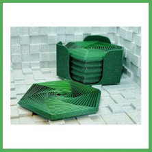 Astraltech 3D Baskı Super Fidget Coaster Seti - Altıgen Desenli Bardak Altlığı ve Tutucu-Yeşil Bezoss