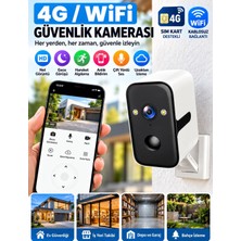 Azurtech 4g Sım Kart ve Wifi Destekli Kablosuz Güvenlik Kamerası Gece Görüşlü Uzaktan Izleme