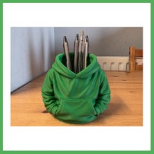 Astraltech 3D Baskı Kapüşonlu Sweatshirt Kalemlik - Masaüstü Organizer-Yeşil Bezoss