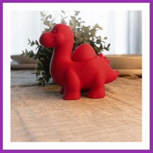 Salmore 3D Baskı Dinozor Yumurtalık - Sevimli Eggosaurus Yumurta Tutucu-Kırmızı Bty