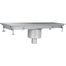 Portashelf Paslanmaz Yer Gideri, B Serisi, Alttan Çıkışlı, Ortadan Sifonlu, 300X750 mm