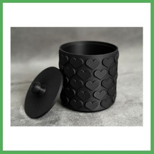 Astraltech 3D Baskı Kalp Desenli Kapaklı Saklama Kutusu - Iki Renkli Organizer - Siyah Bezoss