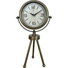 Tr Nostalji Tripod Eskitme Üç Ayaklı Metal Masa Saati