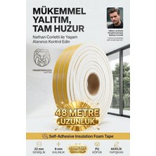 Tr 48 Metre Bölünebilir Kapı Pencere Izolasyon Süngeri 22X8 mm Yapışkanlı Yalıtım Bandı 7
