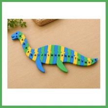 Astraltech 3D Baskı Dinozor Şeklinde Alfabe Puzzle - A-Z Harf Eşleştirme Oyuncağı Bezoss