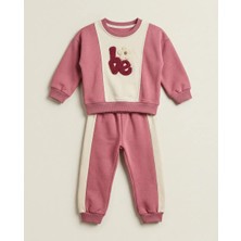 Salıncak 6-24 Ay Kız Bebek Kışlık 2’li Eşofman Takımı – 3 Ip Şardonlu Nakışlı Sweatshirt ve Pantolon Yenidoğan Bebek Takım