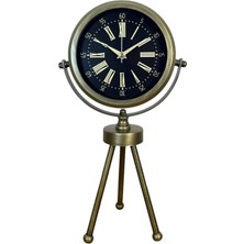 Tr Antique Black Eskitme Üç Ayaklı Masa Saati