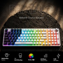 Tr Diablo Rgb Mekanik Oyuncu Klavyesi Red Switch 97 Tuş Full Anti-Ghosting Tr Q Türkçe Numpad Ses