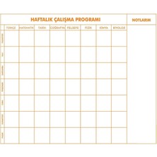 Tr Haftalık Ders Çalışma Programı 9-10-11-12. Sınıf Akıllı Yazı Tahtası 120X100 cm Kalem