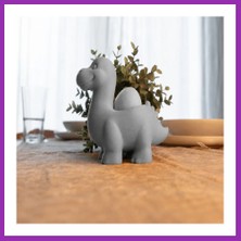 Salmore 3D Baskı Dinozor Yumurtalık - Sevimli Eggosaurus Yumurta Tutucu-Gri Bty