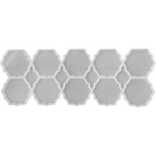 Tr Epoksi Silikon Kalıp Altıgen Tırtıklı Kenar Bardak Altı ve Magnet Kalıbı 6.8 cm 10 Lu