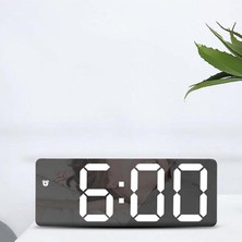 Tr LED Dijital Masa Saati Alarm Termometre Tarih Masaüstü Saat Siyah