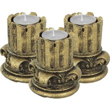Tr Dekoratif Mumluk Tealight Mumluk Şamdan Mumluk 3 Lü Şamdan Model 39 8682874834329