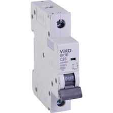 Tr 6VTB-1C25 Otomatik Sigorta 6ka C Tipi 1 Kutup 25A