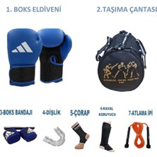 Tr Boks Sporcu Çantalı Antrenman Seti Boxing, ADIH25 Eldiveni ve Ekipmanı, Gifttoom. Mavi 10 Oz
