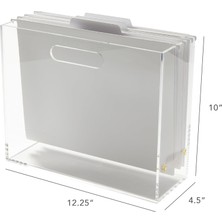 Str Store Akrilik Dosya Kutusu, Dar, Şeffaf, 11,4 x 31,1 x 25,4 cm
