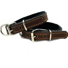 Str Store Yumuşak Dokulu Deri Köpek Tasması (Koyu Kahverengi, Xs)