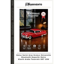 Delux Serisi Araç Kırmızı Üniversite Bluetooth Hoparlör Retro Klasik Araba Tasarımlı D87 10W