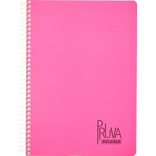 Str Store Pruva A4 Pet Spiralli Karton Kapaklı Defter 144 Yaprak - Kareli - Fuşya