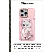 Premium Cep Kılıfı Arka Kapak Akıllı Cihaz iPhone 16 Pro Max Kartlıklı Kılıf - N-Cxmc-Kthz