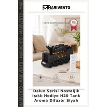 Delux Serisi Nostaljik Işıklı Hediye H20 Tank Aroma Difüzör Siyah