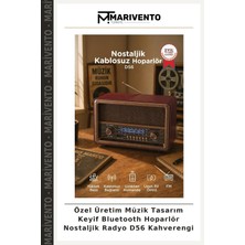 Özel Üretim Müzik Tasarım Keyif Bluetooth Hoparlör Nostaljik Radyo D56 Kahverengi