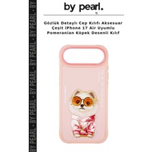 Gözlük Detaylı Cep Kılıfı Aksesuar Çeşit iPhone 17 Air Uyumlu Pomeranian Köpek Desenli Kılıf