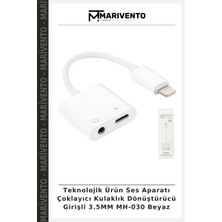 Teknolojik Ürün Ses Aparatı Çoklayıcı Kulaklık Dönüştürücü Girişli 3.5mm MH-030 Beyaz
