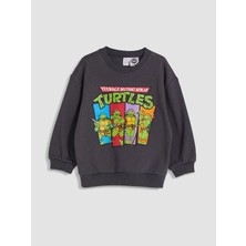 Lc Waikiki Yeni Sezon Antrasit Ninja Turtles Erkek Çocuk Kalın Sweatshirt