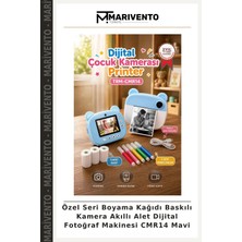 Özel Seri Boyama Kağıdı Baskılı Kamera Akıllı Alet Dijital Fotoğraf Makinesi CMR14 Mavi