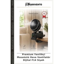 Premium Yenilikçi Masaüstü Hava Vantilatör Dijital F14 Siyah