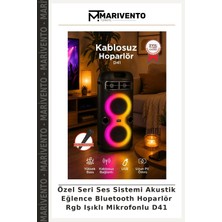 Özel Seri Ses Sistemi Akustik Eğlence Bluetooth Hoparlör Rgb Işıklı Mikrofonlu D41