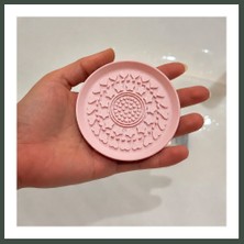 Bezos 3D Baskı Makyaj Fırçası Temizleme Pedi - Desenli Aparat-Pembe Nhr