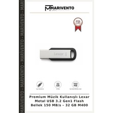 Premium Müzik Kullanışlı Lexar Metal USB 3.2 Gen1 Flash Bellek 150 Mb/s – 32 GB M400