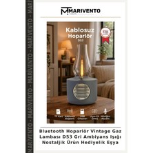 Bluetooth Hoparlör Vintage Gaz Lambası D53 Gri Ambiyans Işığı Nostaljik Ürün Hediyelik Eşya