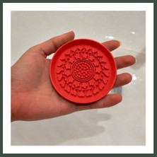 Bezos 3D Baskı Makyaj Fırçası Temizleme Pedi - Desenli Aparat-Kırmızı Nhr