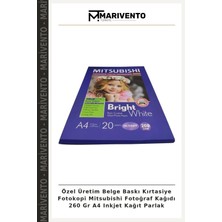 Özel Üretim Belge Baskı Kırtasiye Fotokopi Mitsubishi Fotoğraf Kağıdı 260 gr A4 Inkjet Kağıt Parlak