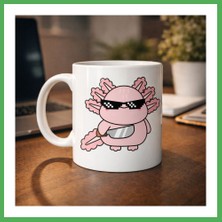 Astraltech Cool Axolotl Tasarımlı Porselen Kupa Model 83 – Eğlenceli, Sevimli ve Enerji Dolu Kahve Kupası Bezoss