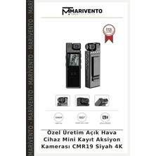Özel Üretim Açık Hava Cihaz Mini Kayıt Aksiyon Kamerası CMR19 Siyah 4K