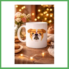 Astraltech Kalpli Gözlüklü Ingiliz Bulldog Tasarımlı Porselen Kupa Model 52 – Sevimli Köpek Desenli Kahve & Çay Kupası Bezoss