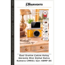 Özel Üretim Çekim Kolay Görüntü Mini Dijital Retro Kamera CMR51 Sarı 48MP 8x