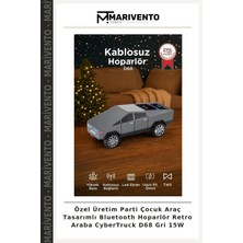 Özel Üretim Parti Çocuk Araç Tasarımlı Bluetooth Hoparlör Retro Araba Cybertruck D68 Gri 15W