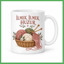 Astraltech Ilmek Ilmek Huzur Örgü ve Yumak Tasarımlı Porselen Kupa - Model 263 Bezoss