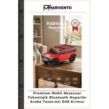 Premium Mobil Aksesuar Teknolojik Bluetooth Hoparlör Araba Tasarımlı D48 Kırmızı